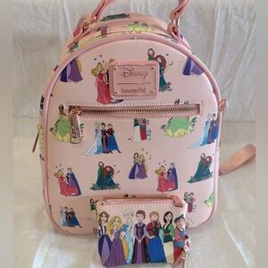 Loungefly Disney Princess Mother & Daughter Mini Backpack & Coin Purse & Pouch